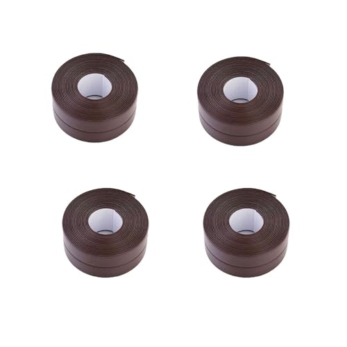 jiejack 4 Stück Küche Badezimmer Dichtband Schimmelresistent Spülbecken Toilette Wandfugen Dichtstreifen Selbstklebend PVC-Wasserdichtungsstreifen Wiederverwendbar (Braun, 3.2M*2.2CM) von jiejack