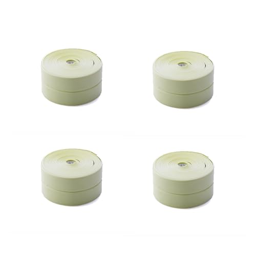 jiejack 4 Stück Küche Badezimmer Dichtband Schimmelresistent Spülbecken Toilette Wandfugen Dichtstreifen Selbstklebend PVC-Wasserdichtungsstreifen Wiederverwendbar (Grün, 3.2M*2.2CM) von jiejack