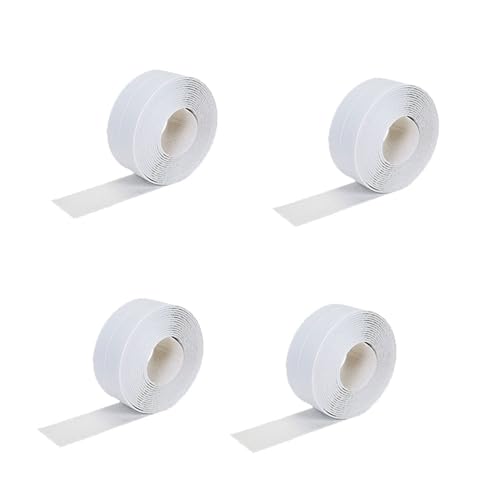 jiejack 4 Stück Küche Badezimmer Dichtband Schimmelresistent Spülbecken Toilette Wandfugen Dichtstreifen Selbstklebend PVC-Wasserdichtungsstreifen Wiederverwendbar (Weiß, 3.2M*2.2CM) von jiejack