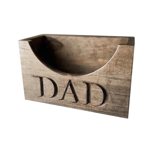 jiejack Holz-Hutständer mit persönlicher Gravur – das perfekte Geschenk für Väter, Ehemänner & Opas. Stilvolle Aufbewahrung für Baseballcaps, Hüte & Mützen. Organizer in modernem Hellgrau (B) von jiejack
