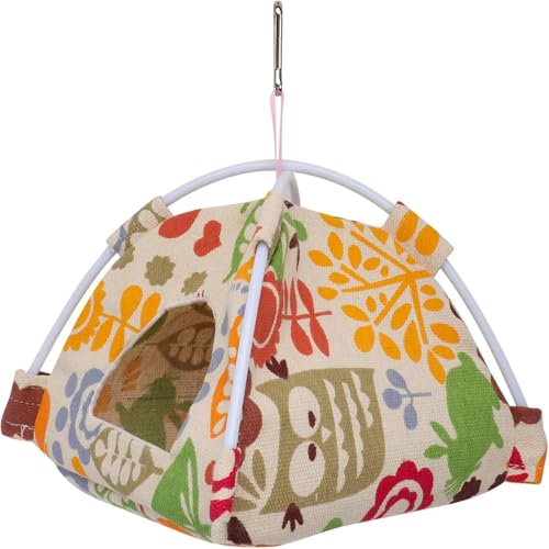 jiejack Papageien Nest Hängematte, Vogelnest Zelt, hängende Höhlenbox, Vogelhäuschen-Nest, Zeltbett für kleine Vögel wie Wellensittiche, Finken und Papageien (A, S（16 * 16 * 16cm）) von jiejack
