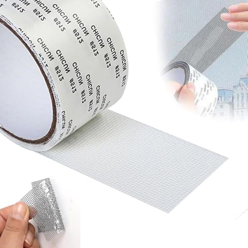 jiejack Reparaturband Fliegengitte,Klebeband für Fliegengitter, Selbstklebend Mückenabwehr Loch-Reparaturband Haushaltsfenster Sieb Sticker Anti-Insekten Wiederverwendbar (5, Weiß) von jiejack