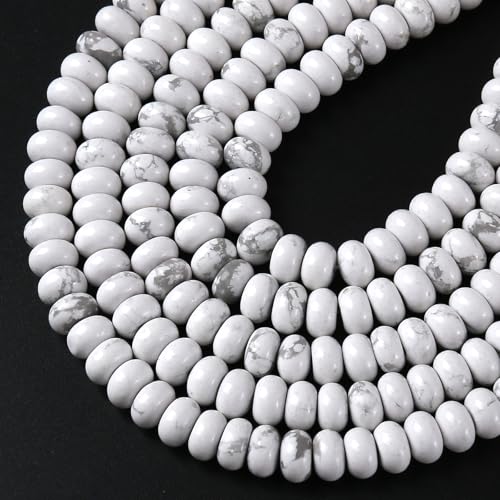 Howlith Howlith Tube Rondelle Abakus Disc Spacer lose Perlen für Schmuckherstellung, 5 x 8 mm, 72 Stück Howlith Howlith Tube Rondelle Abakus Disc Spacer lose Perlen für Schmuckherstellung, 5 x 8 mm, 72 Stück von jiejinyu