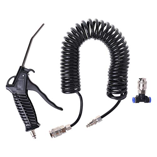 1 Stück Staubwedel schwarz Blow Pneumatisches Blasset mit EU-Anschluss + PU-Schlauch von jiingekk