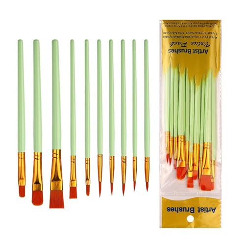 10-teiliges Acryl-Pinsel-Set, Malerei, Kunstzubehör für Aquarell, Gouache, Acrylfarben, Nylonhaar, Aquarellmalerei von jiingekk