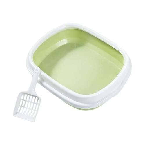 Belüftete Geruchskontrolle, auslaufsicher, langlebig, Katzentöpfchen für einfache Reinigung, Haltbarkeit, geschlossene ovale Katzentoilette mit Schaufel von jiingekk