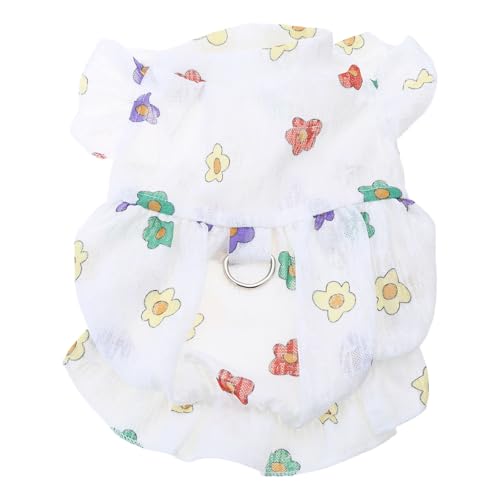 Frühlings-Rock für Hunde und Mädchen, mit Blumendruck, Dekoration, Outdoor, Spazierengehen, leichte Kleidung, Mädchen für Hunde, Frühlingsmädchen, Blumenkleid von jiingekk
