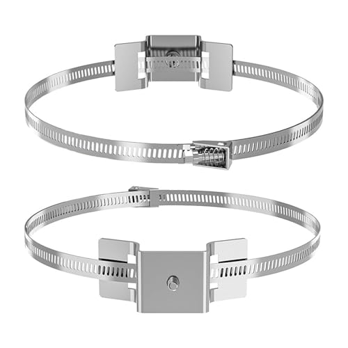 Schwere Stangen-Montagehalterungen aus Edelstahl, Installation für Straßenschilder, Kameras, Briefkästen ohne Bohren, Sicherheitskamerastangen, Montageklammern von jiingekk