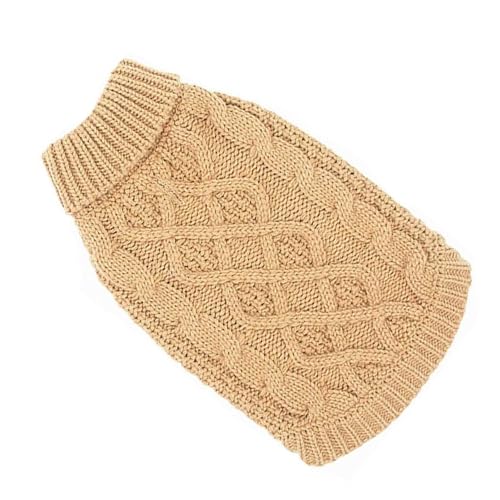 Warmer Rollkragenpullover für Hunde mit Zopfmuster, Strickwaren für kleine bis große Hunde, Winter/Herbst, kaltes Wetter von jiingekk
