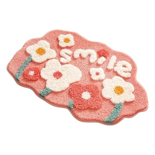 jiingekk Einfache spezielle Form Blume Imitation Kaschmir Teppich Schlafzimmer Nachttisch Decke Garderobe Bodenmatten rutschfeste Decke saugfähige Badematten von jiingekk