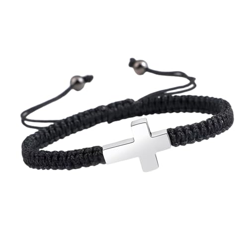 jiingekk Gekreuzter Gedenkschmuck für verlorene Haustiere mit handgefertigtem Flecht-Design, Lichtbeständigkeit, Andenken, verstellbares Seil, Haustier-Verlust von jiingekk