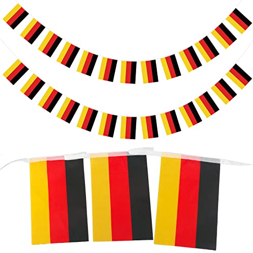 jijAcraft Deutschland Flagge, 11M Flagge Deutsche, 14 x 21 cm Deutschlandfahne Wetterfeste Girlande mit 40 Fahnen, ideal für Fußballmeisterschaft, Sportveranstaltungen, Nationalfest Dekoration von jijAcraft