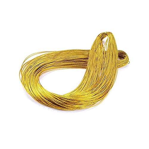 Goldene Schnur Metallic Kordel 100M Schmuck Schnur für Weihnachtsdekoration, Geschenkverpackung (Glänzendes Gold) von jijAcraft