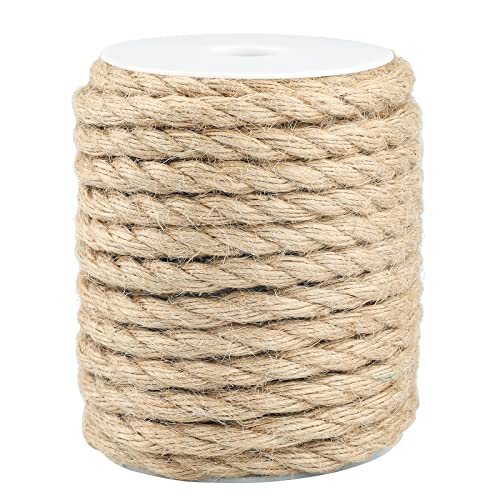 jijAcraft 10MM Dicker Garten Bindfäden, 15M Hanfseil Garten Kordel, Dekokordel Schnur für Handwerk, Cat Scratch Post, Bündelung von jijAcraft