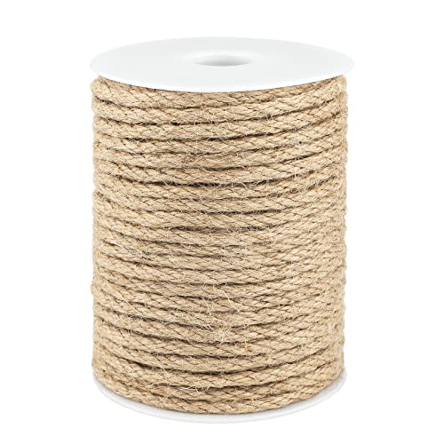 jijAcraft 6MM Hanfseil Jute-Schnur,30M Garten Bastelschnur Seil Schnur Dicke Natürliche fürs Gartenarbeit Dekorieren(4Ply) von jijAcraft