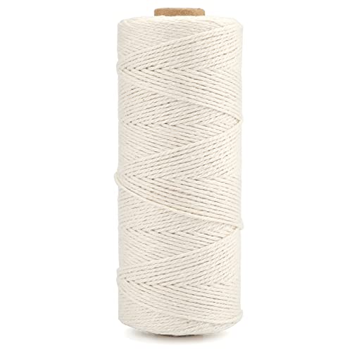 jijAcraft Bäcker Bindfäden Beige Baumwollschnur Makramee Garn 1 mm x 200 Meter, Perfekt für DIY Handwerk, Fleisch Binden, Würstchen Machen von jijAcraft