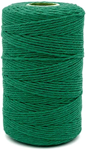 jijAcraft Baumwollschnur Grün Schnur Makramee Garn 2mm x 200M Bastelschnur zum DIY, Geschenkverpacken, Gärtnern von jijAcraft