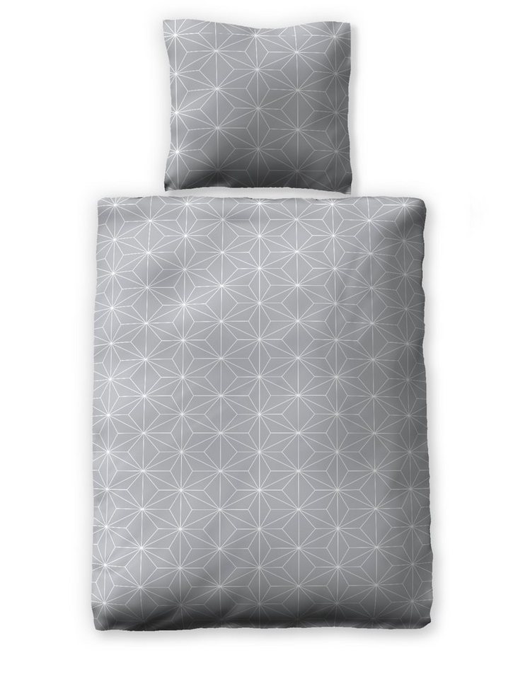 Bettwäsche Simple Geometric Grey, jilda-tex, mit grafischem Muster von jilda-tex