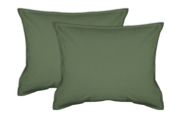 jilda-tex 2er Pack Kissenbezug in Stone-Washed Optik 100% Bio-Baumwolle Uni Made in Green 45x45cm 50x50cm von jilda-tex