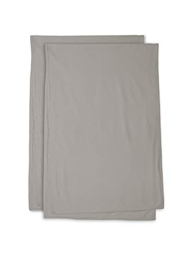 jilda-tex 2er Pack Tischläufer Stone-Washed Renforce Tischwäsche Lissabon 100% Bio-Baumwolle Knitterlook Bügelfrei Uni Leinen-Optik GOTS Made in Green (Hellgrau, 2X 50x160 cm) von jilda-tex