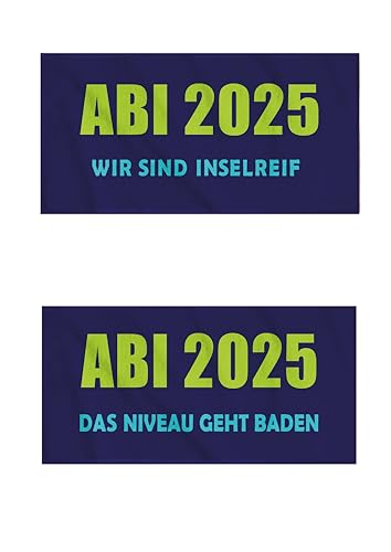 jilda-tex Abistrandtuch 90x180 cm Abihandtuch Strandtuch Strandtuch Abi 2025 Abitur (Das Niveau geht Baden blau) von jilda-tex