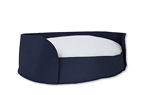 jilda-tex Haustierbett für Hunde Katzen Bettchen Bett rund oval Verschiedene Größen/Farben (44 x 60.5 x 17.5 cm, Dunkelblau) von jilda-tex