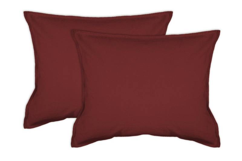 jilda-tex Kissenhülle Lissabon, (2 Stück), 2er Pack Zierkissenhülle Stone-Washed Renforcé aus Bio-Baumwolle mit Stehsaum von jilda-tex
