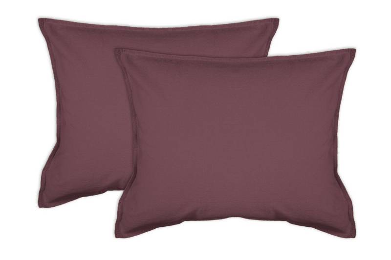 jilda-tex Kissenhülle Lissabon, (2 Stück), 2er Pack Zierkissenhülle Stone-Washed Renforcé aus Bio-Baumwolle mit Stehsaum von jilda-tex