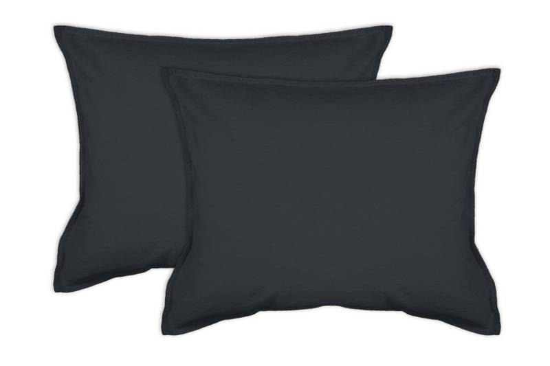 jilda-tex Kissenhülle Lissabon, (2 Stück), 2er Pack Zierkissenhülle Stone-Washed Renforcé aus Bio-Baumwolle mit Stehsaum von jilda-tex