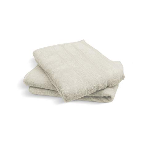 jilda-tex Ocean Safe Handtuch Duschtuch Badematte Set 500GSM 100% Bio-Baumwolle 100% biologisch abbaubar GOTS Cradle to Cradle Gold Fair Wear Foundation (2er-Set Duschtuch (2X 70x140cm), Offwhite) von jilda-tex