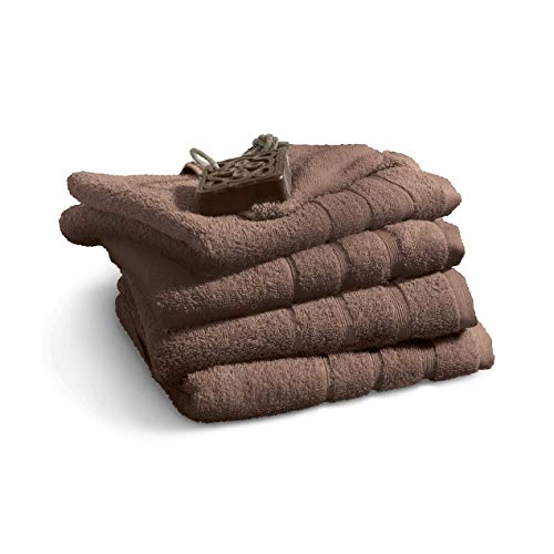 jilda-tex Ocean Safe Handtuch Duschtuch Badematte Set 500GSM 100% Bio-Baumwolle 100% biologisch abbaubar GOTS Cradle to Cradle Gold Fair Wear Foundation (4er-Set Handtuch (4X 50x100 cm), Taupe) von jilda-tex