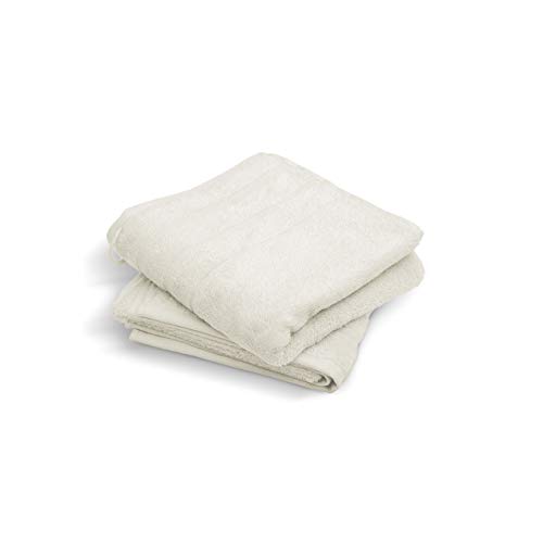 jilda-tex Ocean Safe Handtuch Duschuch Badematte Set 500GSM 100% Bio-Baumwolle 100% biologisch abbaubar GOTS Cradle to Cradle Gold Fair Wear Foundation (4er-Set Handtuch (4X 50x100 cm), Offwhite) von jilda-tex