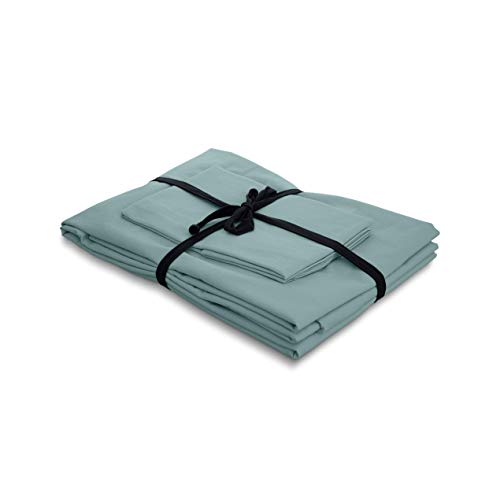 Ocean Safe Uni Bio-Perkal-Bettwäsche Color 100% Bio-Baumwolle 100% recyclebar abbaubar (Jade, 160 x 210 cm) von jilda-tex