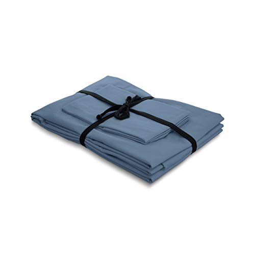 jilda-tex Ocean Safe Uni Bio-Perkal-Bettwäsche Color 100% Bio-Baumwolle 100% recyclebar abbaubar (Stahlblau, 155 x 220 cm) von jilda-tex