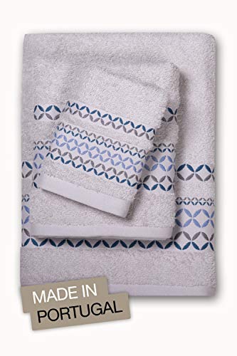 jilda-tex Premium Handtuch Duschtuch Frottierware Set 100% Baumwolle Verschiedene Designs (6-TLG-Set (2xGästetuch/2xHandtuch/2xDuschtuch), Madrid Grau) von jilda-tex