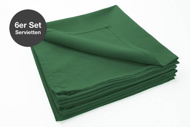jilda-tex Stoffserviette Serviette 6er Set - Renforce - 100% Bio-Baumwolle, 42x42 cm Bio Baumwolle unifarben Renforce 6er Set von jilda-tex
