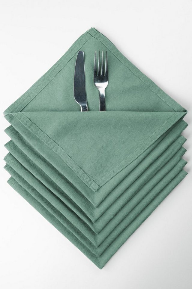 jilda-tex Stoffserviette Serviette 6er Set - Renforce - 100% Bio-Baumwolle, 42x42 cm Bio Baumwolle unifarben Renforce 6er Set von jilda-tex