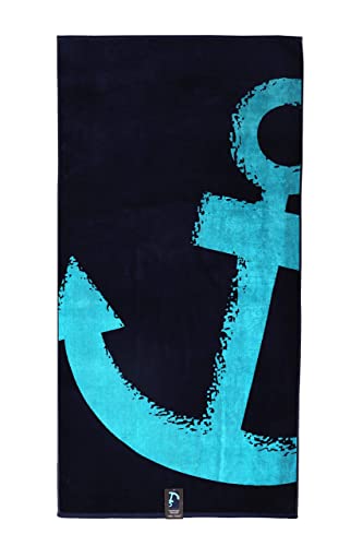 jilda-tex Strandtuch 90x180 cm Badetuch Strandlaken Handtuch 100% Baumwolle Velours Frottier Pflegeleicht (Nordic Blue) von jilda-tex