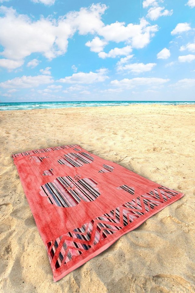 jilda-tex Strandtuch Strandtuch 90x165 cm Badetuch Strandlaken 100% Baumwolle, Saugfähig strapazierfähig von jilda-tex
