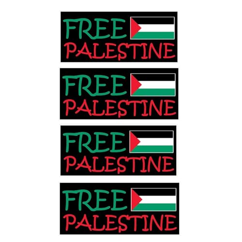 4 PCS Free Palästina Flagge Auto Aufkleber, wasserdichte Vinyl Palästina Flagge Aufkleber Aufkleber für Auto Tür Fenster Stoßstange Unterstützung Palästina Laptop Flasche Aufkleber von jileijar