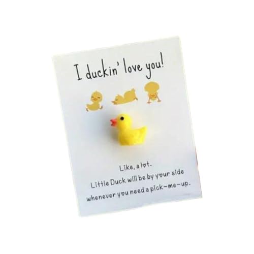 Mini-Ente zum Umarmen, emotionale Unterstützung, Ente mit positiver Karte, Denkdistanz, kleine lange Umarmung, Sie du, Geschenktasche von jileijar