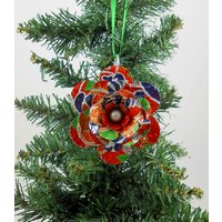 Fanta Blumen Weihnachtsschmuck. Recycelte Soda Pop Can Art. Doppelseitig Fanta Blumen Weihnachtsschmuck. Recycelte Soda Pop Can Art. Doppelseitig von jillmccp