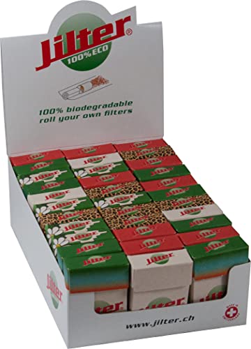 ECO-Jilter® Display-Box mit 33 Klick Schachteln, enthalten je 42 Jilter Zigarettenfilter I Durchmesser 6 mm I aus Papier von jilter