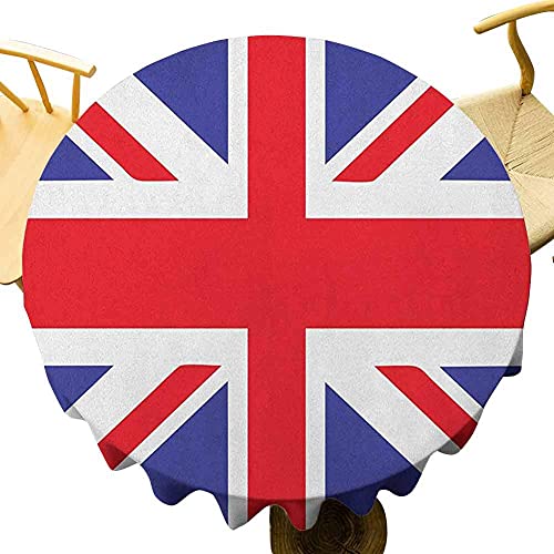 Tischtuch Polyester Table Cloth Union Jack-Funktion Klassisch Traditionelle Flagge Großbritannien Modern Britisch Loyalitätssymbol Einseitiger Druck Königsblau Rot Weiß Runde Tischdecke von jinanqianhangshangmaoyouxiangongsi524