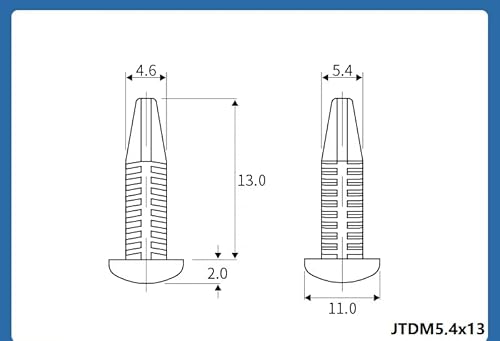 100stk Nylon Nieten rivet plastik Abstandshalter Distanzhalter Halter PCB board Locking Snap-In Posts Spacers Standoff fixed Auto clip (JTDM5.4x13) von jingtongda