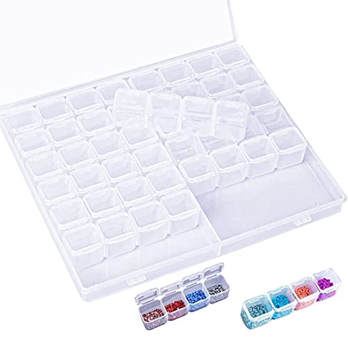 Jinlaili Plastik Aufbewahrungsbox, 56 Fächer Werkzeugbox, Aufbewahrungsboxen, Stickerei Sortierbox Klar Sortimentskasten, Schmuck Organizer Für Nägel, Strass, Perlen, Diy Handwerk von Jinlaili