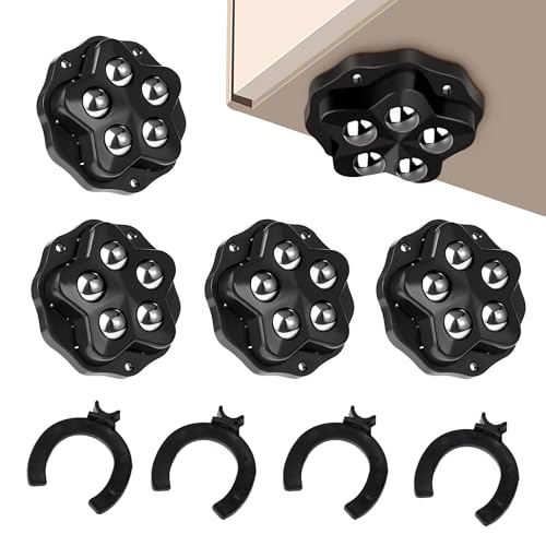 Kugelrollen für Möbel, 360 Grad Selbstklebendes Kugelrollen Schwerlast, Rollen für Küchengeräte, Rollen für Kaffeemaschine Geeignet für Mülleimer, Aufbewahrungsboxen, Kleinmöbel, Schwarz (4 StüCk) von jinminamz