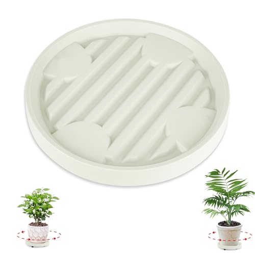 Rollbrett Pflanzen, Blumenroller, Pflanzenroller, Geeignet für TöPfe Mit Einem Bodendurchmesser Von Bis zu 22 Cm, TragfäHigkeit 50kg, Pflanzenroller Rund Geeignet für Wohnzimmer, Balkon, Büro Beige von jinminamz