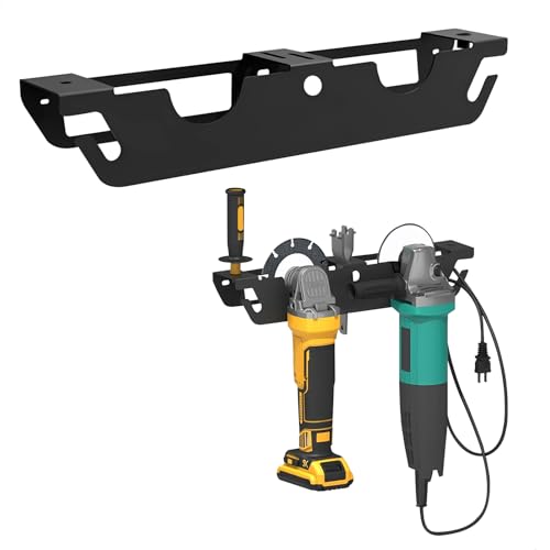 Winkelschleifer Halterung,Winkelschleifer-Aufbewahrungsregal Mit 2 Fächern Wandhalterung Für Winkelschleifers Mit Kabelaufhängung Und Scheibenhalter, Ablagefach Für Poliermaschine von jinminamz