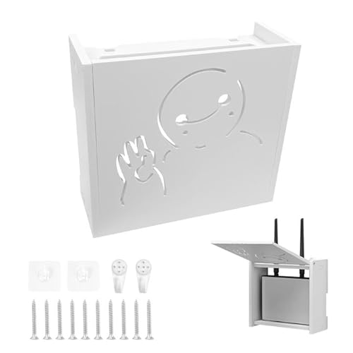 jinminamz Router Verstecken, Router Box, Wandhalterung WLAN Box Verstecken 22 * 20 * 8.5 cm, Router Regal Zum Verstecken Von Kabeln Und Routersteckdosen, Router Kasten Weiß jinminamz Router Verstecken, Router Box, Wandhalterung WLAN Box Verstecken 22 * 20 * 8.5 cm, Router Regal Zum Verstecken Von Kabeln Und Routersteckdosen, Router Kasten Weiß von jinminamz